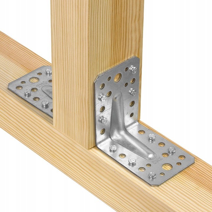 Kątownik Ciesielski Montażowy WZMOCNIONY 105X105X90mm 2,5mm Wkręt-met 10 sztuk
