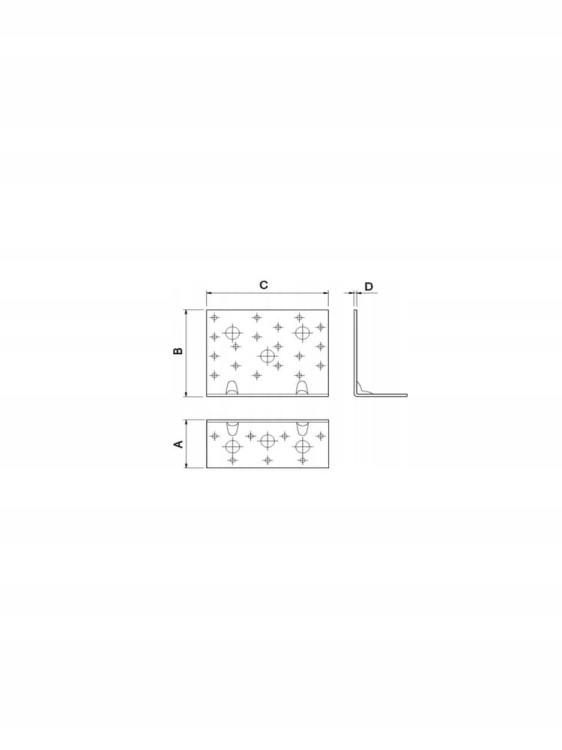 Kątownik Ciesielski Montażowy WZMOCNIONY 105X105X90mm 2,5mm Wkręt-met 10 sztuk