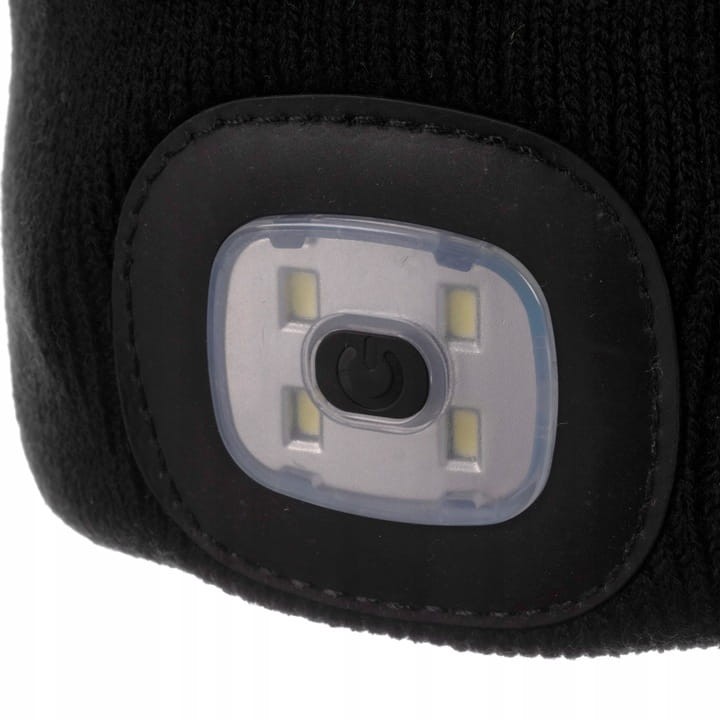 Czapka Męska Damska Ciepła Dwuwarstwowa Sportowa z Latarką LED USB