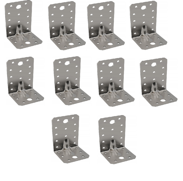 Kątownik Ciesielski Montażowy WZMOCNIONY 105X105X90mm 2,5mm Wkręt-met x10