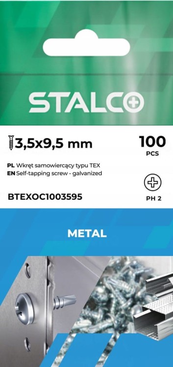 Wkręty samowiercące TEX Pchełki 3,5x9,5 Do Metalu Ocynk 200szt