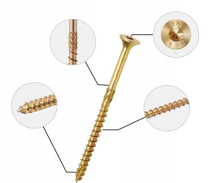 Wkrety do Drewna Ciesielskie Stożkowe Stalco 6x50 Torx 200 Szt