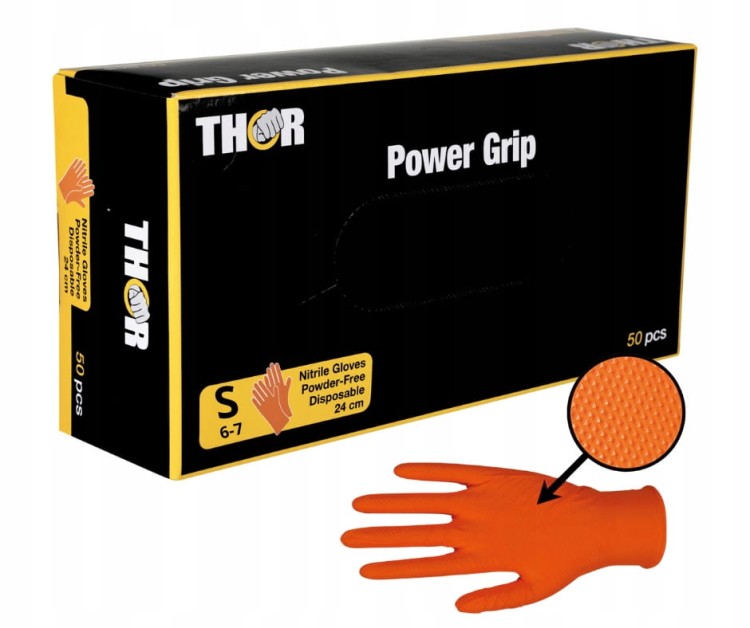 Rekawice-Nitrylowe-Rekawiczki-Warsztatowe-THOR-Power-Grip-Orange