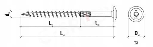 Wkrety-Ciesielskie-Wkrety-do-Drewna-Talerzowe-Torx- Klimas-WKCP-leb-plaski-6x140