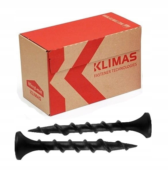 Wkręty Czarne do Płyt Gips Karton G-K Fosfat Drewno 3,5x45 KSGD 500sztuk